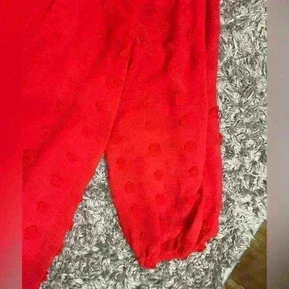 JODIFL Red Swiss Dot Pattern Top Size M - Picture 4 of 8
